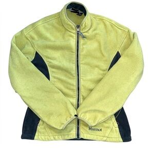 Marmot Women’s Yellow And Black Full Zip Fleece Sweater Size Medium